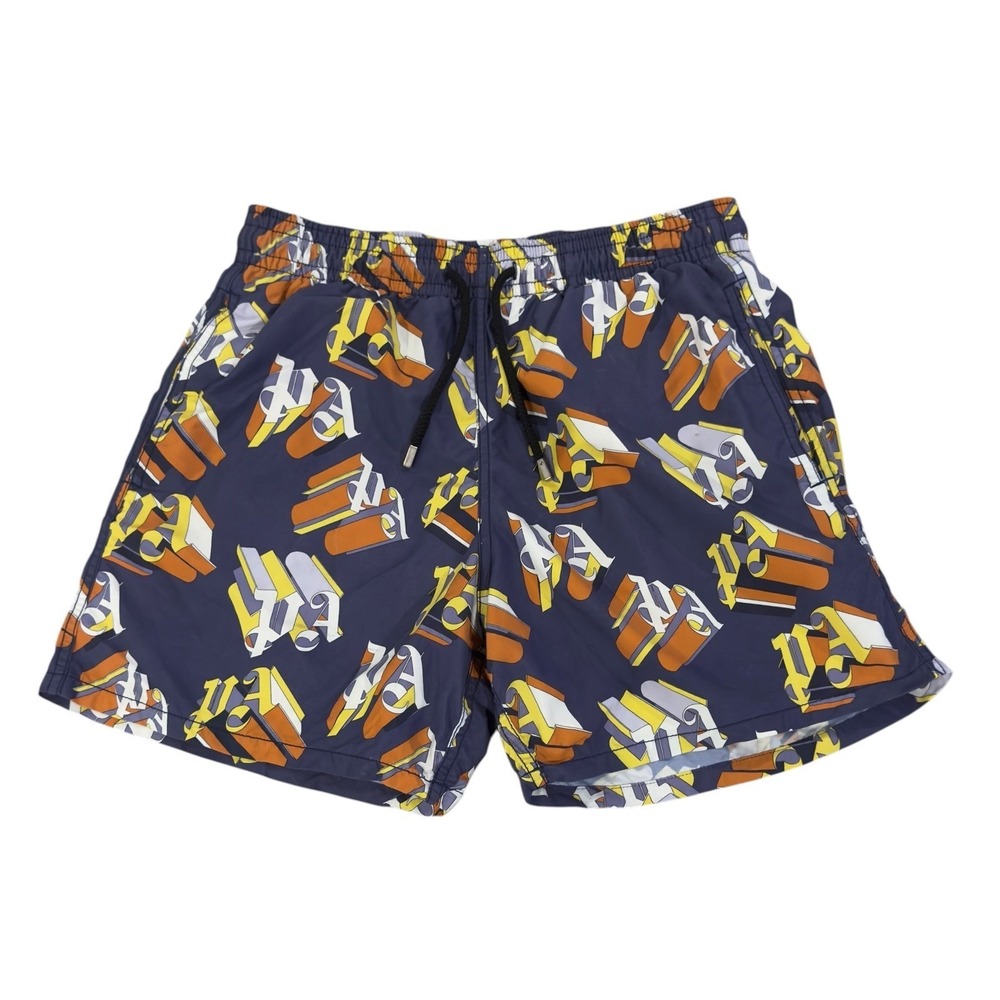 Vilebrequin x Palm Angels Men's Medium Geometric PA Monogram Logo 5" Swim Trunks